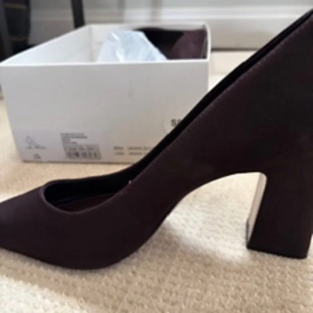 SCHUTZ Chocolate Brown Block Heel Pumps
